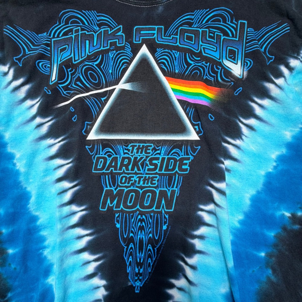 Pink Floyd Tie Dye Long Sleeve Shirt XL 2012 Dark Side of the Moon Liquid Blue - Picture 2 of 9